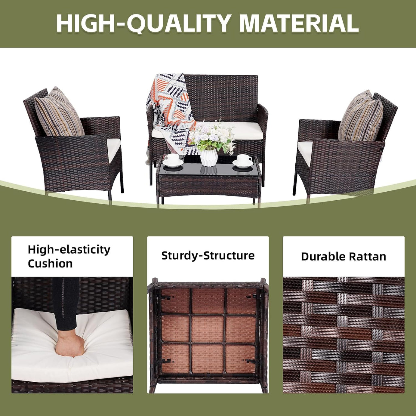 Patio Rattan Wicker Sofa Set Outdoor Table And Chairs Set Rattan Furniture Garden Sets
