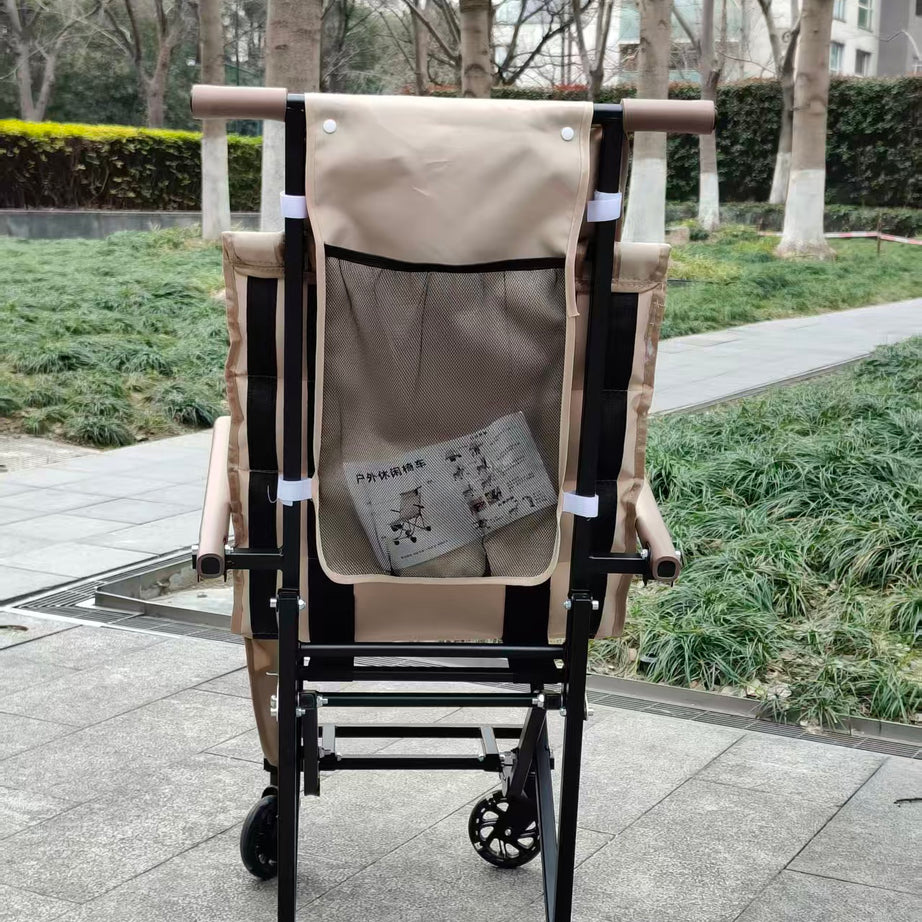 Outdoor Camping Wagon Chair Folding Wheelchair Mobile Camping Chair With Wheels