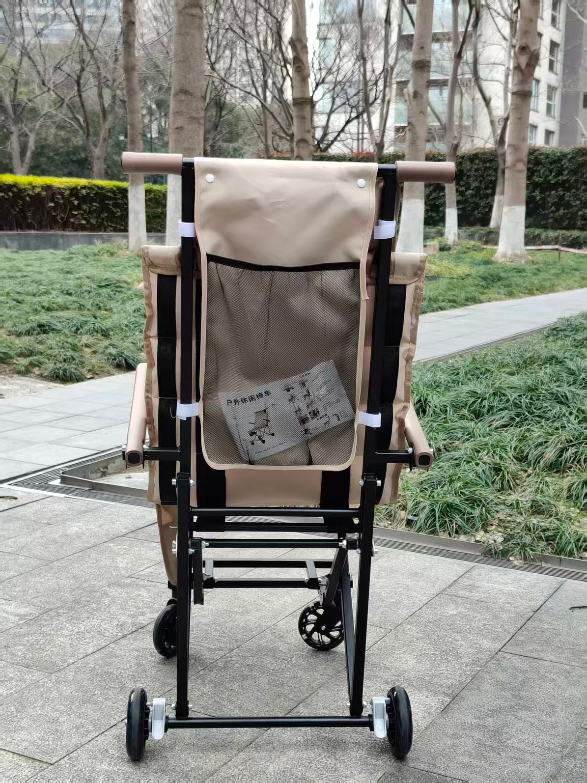 Outdoor Camping Wagon Chair Folding Wheelchair Mobile Camping Chair With Wheels