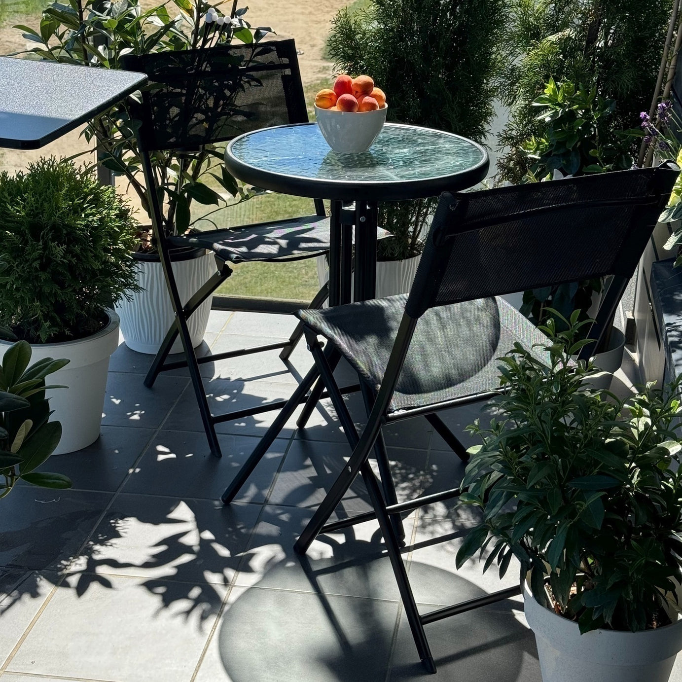 Metal Furniture Metal Frame Bistro Dining Folding Chair Patio Garden Furniture Set