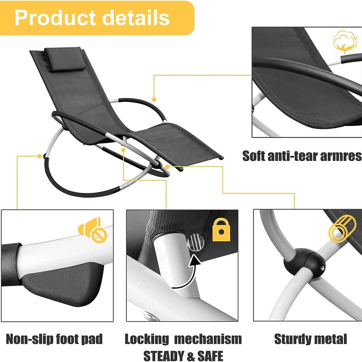 Breathable And Comfortable Wholesale Outdoor Beach Lounge Chair Adjustable Zero Gravity Patio