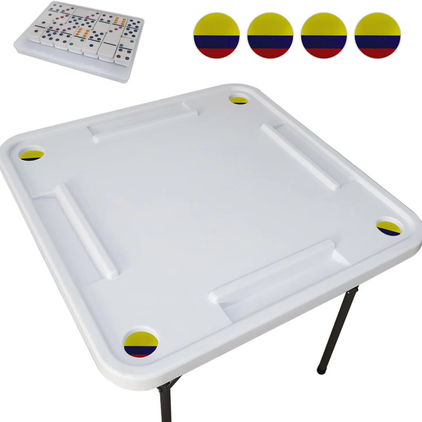 White Folding Plastic Material Blow Mold Domino Game Mahjong Table