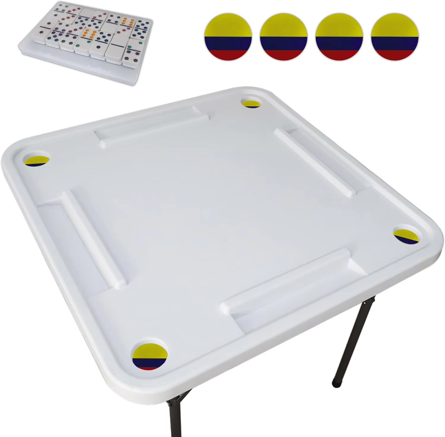 White Folding Plastic Material Blow Mold Domino Game Mahjong Table