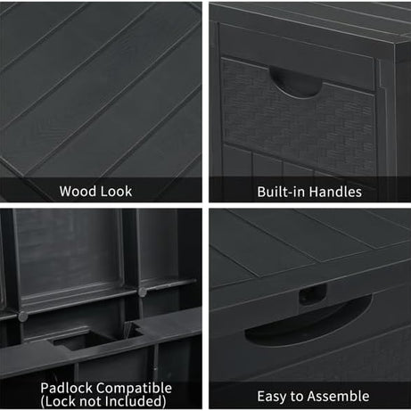 126L Garden Outdoor Waterproof Plastic Deck Storage Box