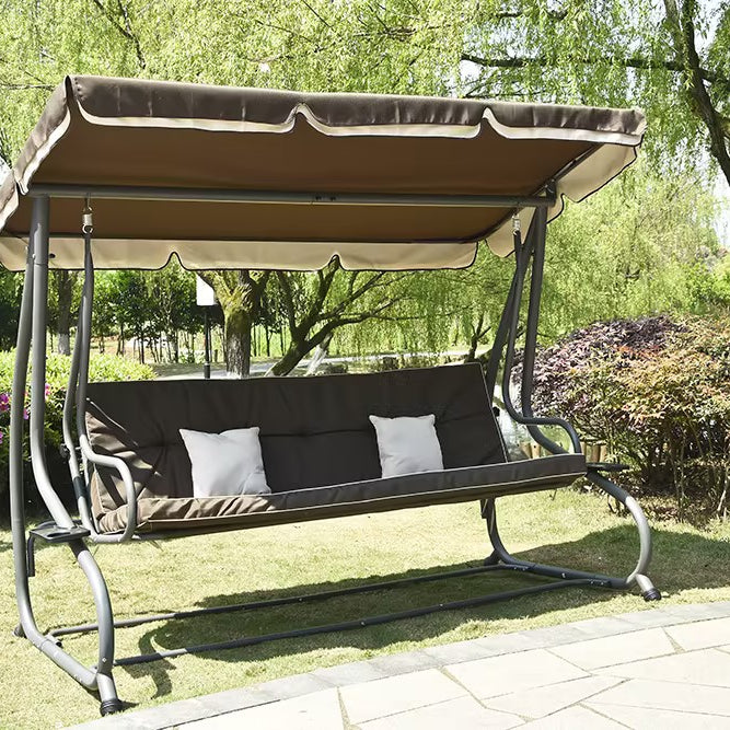 Patio Garden Outdoor Furniture Luxury 3 Seater Hanging Swing Chair Patio With Canopy