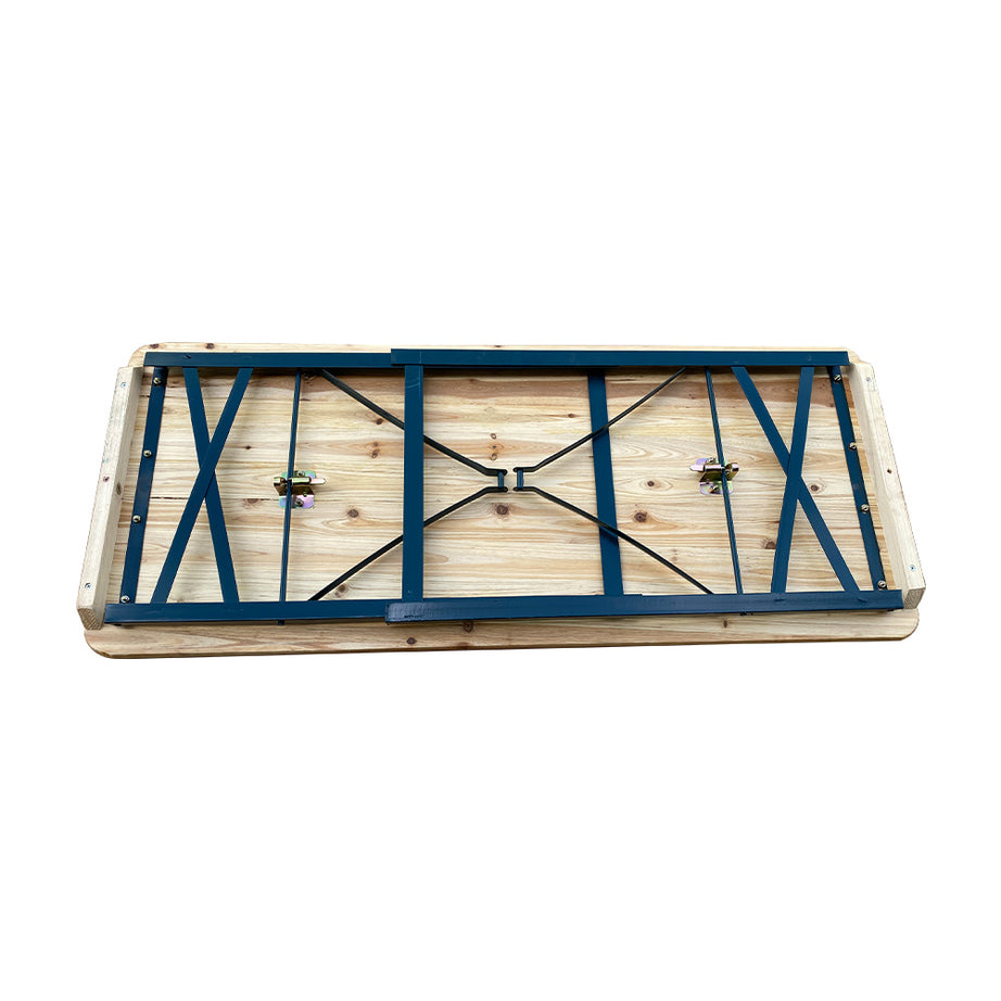 Wooden Folding Portable Party Beer Holder Bar Table Chair Set 3-piece Beer Table Set with Backrest Style Bench