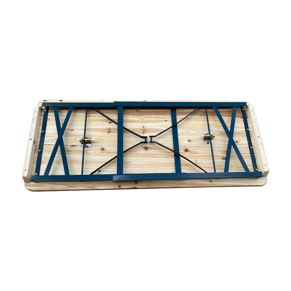 Wooden Folding Portable Party Beer Holder Bar Table Chair Set 3-piece Beer Table Set with Backrest Style Bench