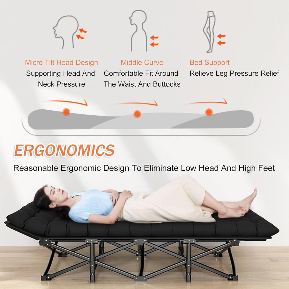 Outdoor Portable Oxford Multifunctional Office Camping Cot Folding Bed