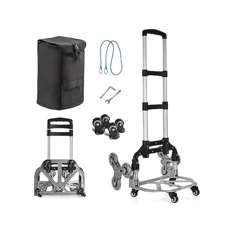 Aluminium Alloy Stair Portable Climbing Cart Folding Hand Truck Luggage Cart With Telescoping Handle