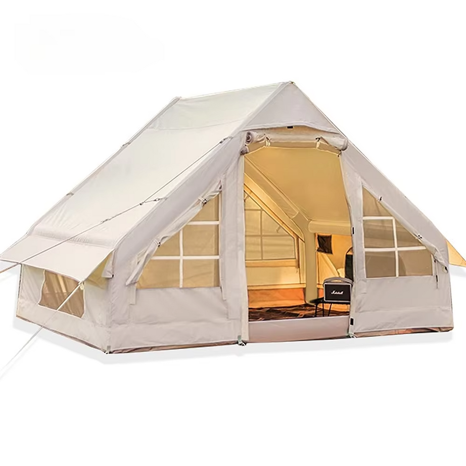 Glamping Canvas Inflatable Outdoor Camping, Customized Luxury Polyester Air Family Tent