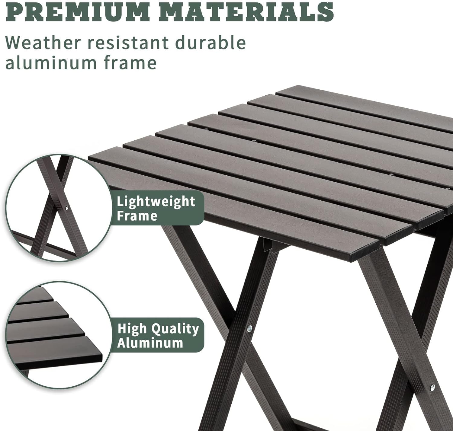 Lightweight Aluminum Portable Picnic Table Outdoor Folding Camping Cooking Beach Hiking Trips Fishing Barbecue