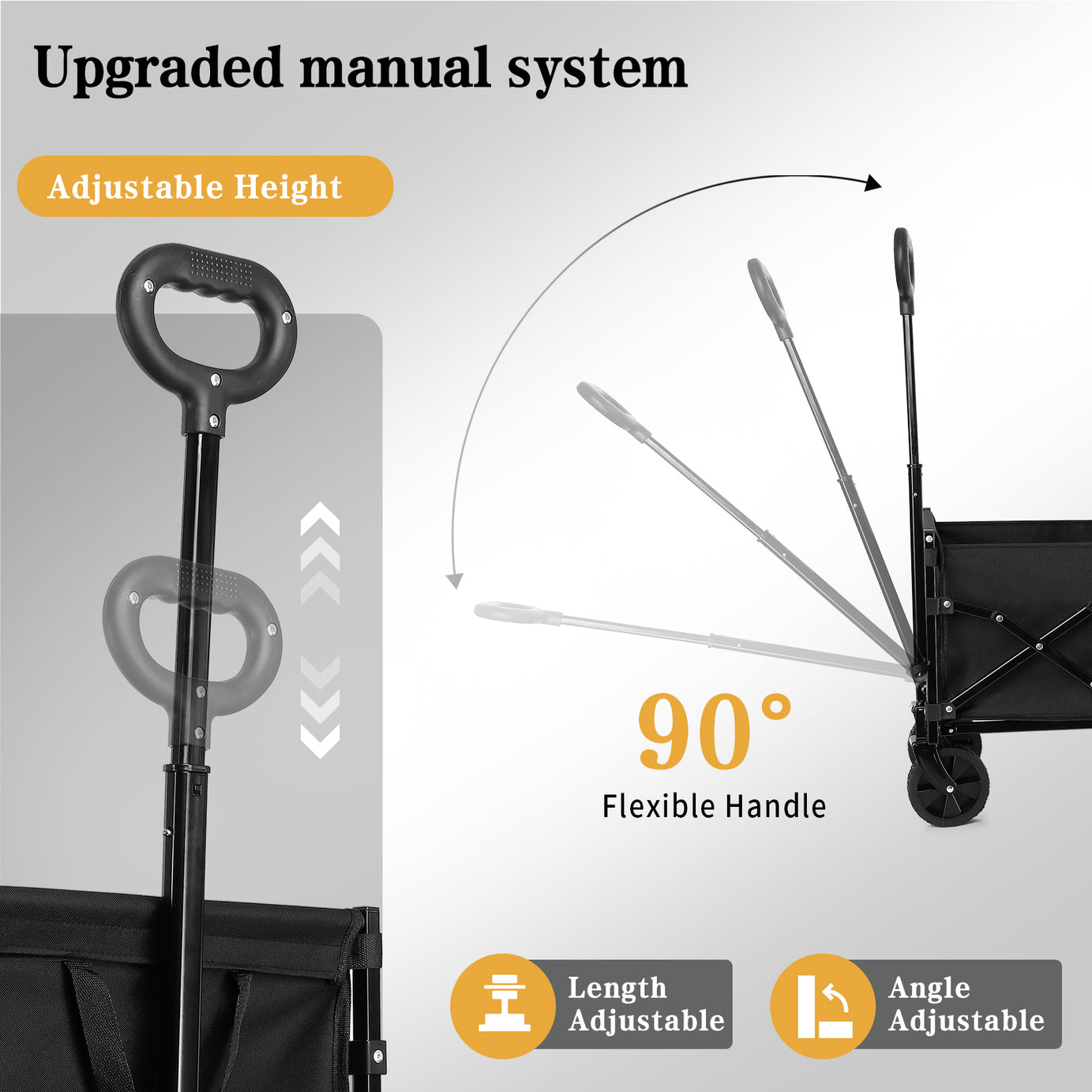 Wholesale Portable Camping Picnic Polyester Folding Wagon with Pe Coating 75kgs Capacity Storage