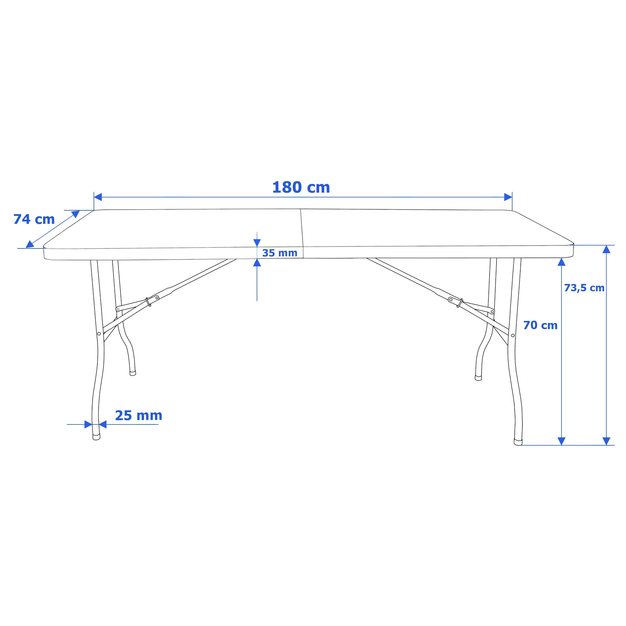 6ft Mesa Outdoor Garden Banquet Party Dining White Hdpe Plastic Folding Table For Party