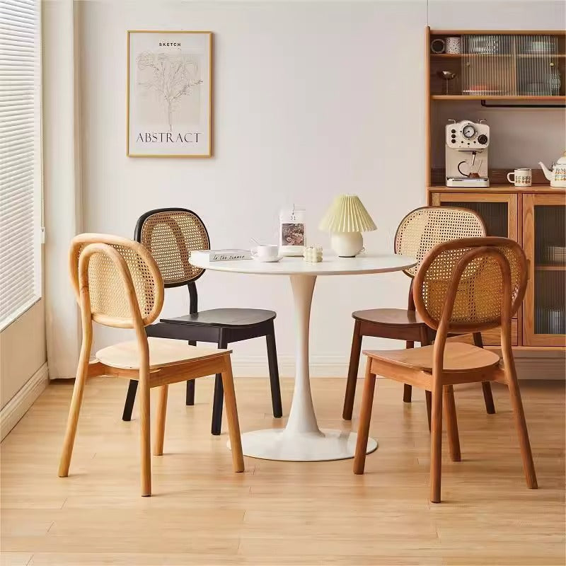 Modern Wooden Restaurant Furniture Solid Rattan Wood Dining Chair