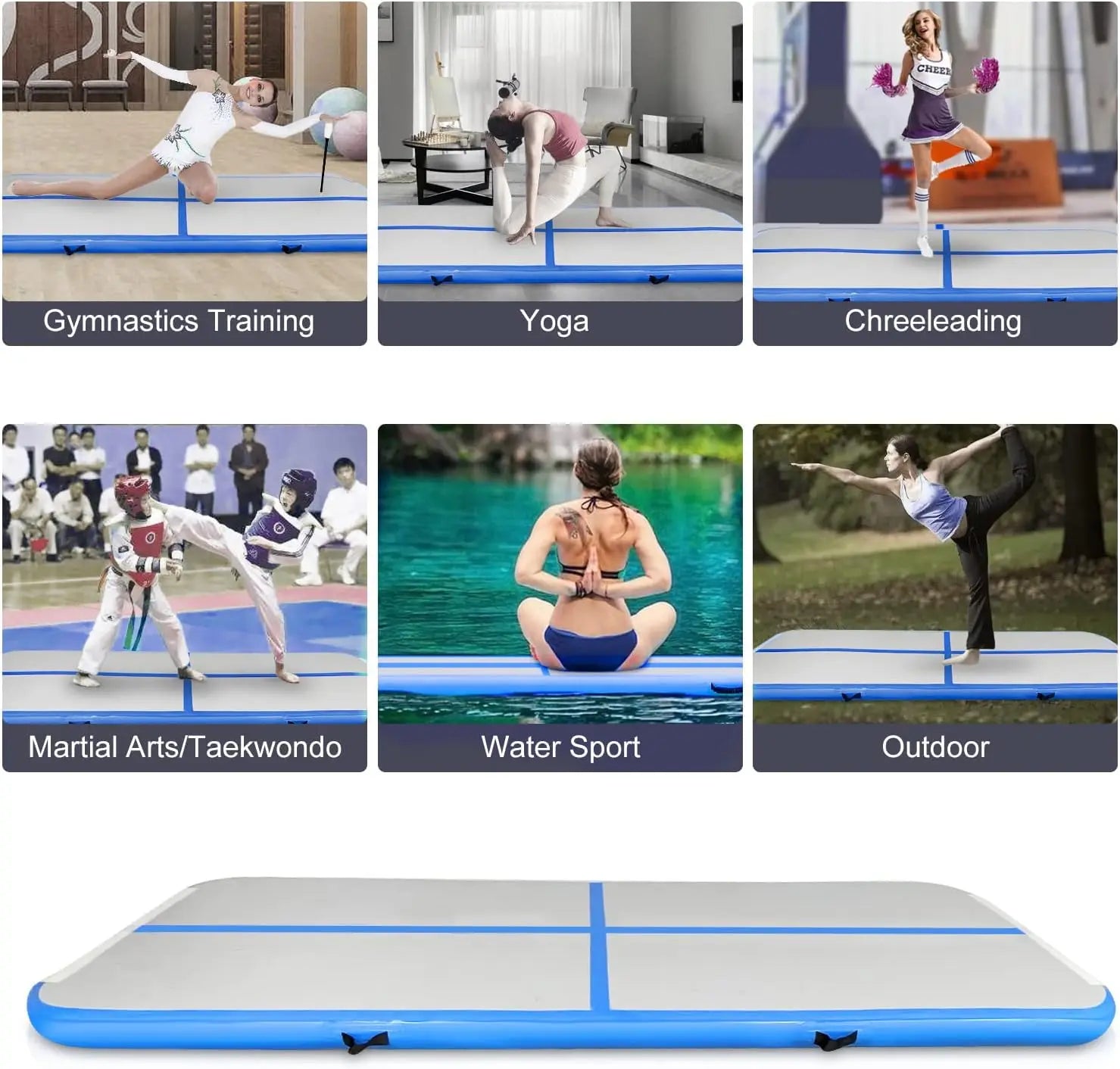 OEM ODM Taekwondo Cheerleading Yoga Gymnastics Tumbling Mat Inflatable Air Track For Wholesale