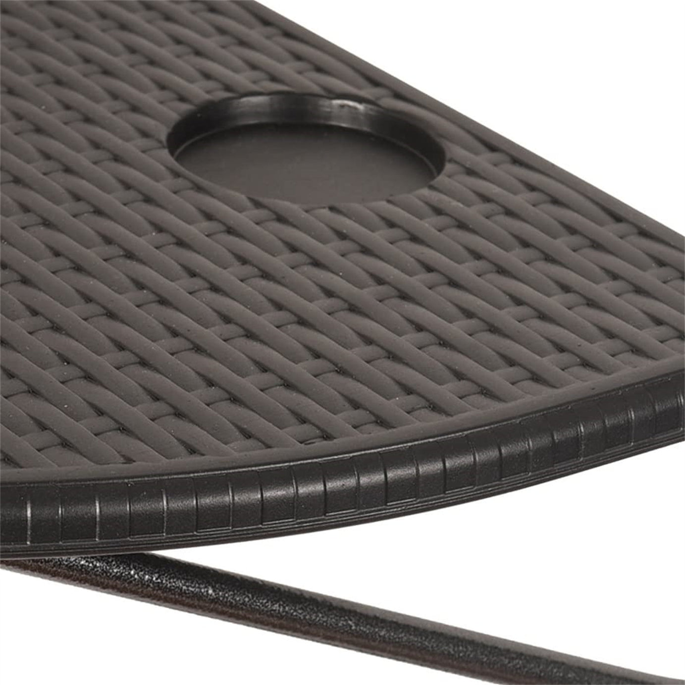 Adjustable Hdpe Wicker Side Table Garden Folding Hanging Balcony Railing Table