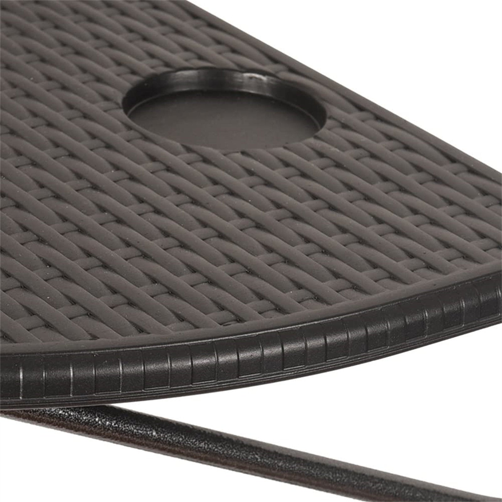 Adjustable Hdpe Wicker Side Table Garden Folding Hanging Balcony Railing Table