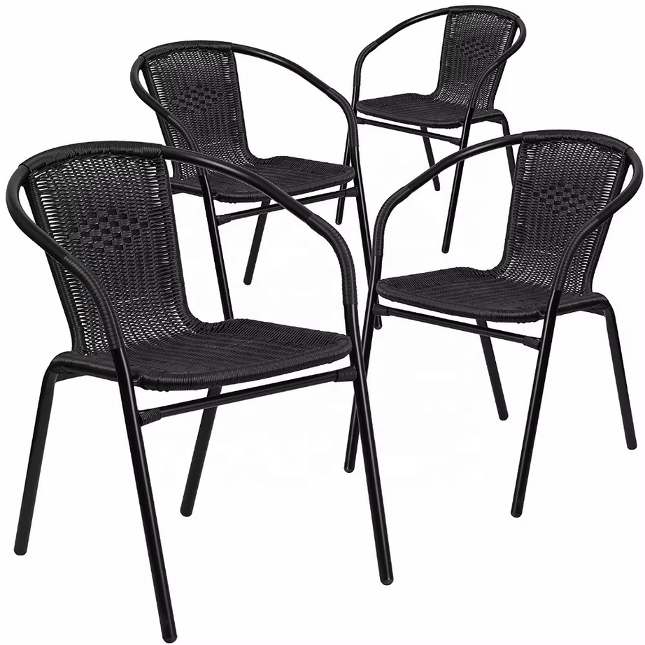 Outdoor Best Selling Rattan Material Restaurant Comfortable Stack Chair