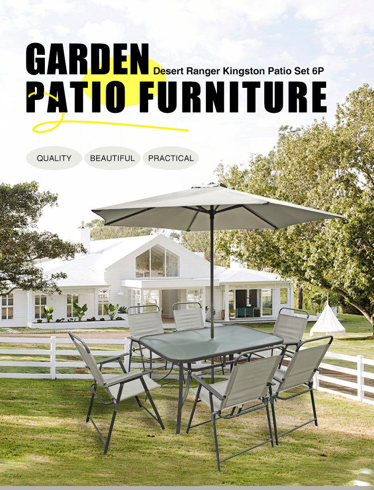 Wholesale Outdoor Metal Steel Patio Table Set Garden Furniture Set With Patio Umbrella