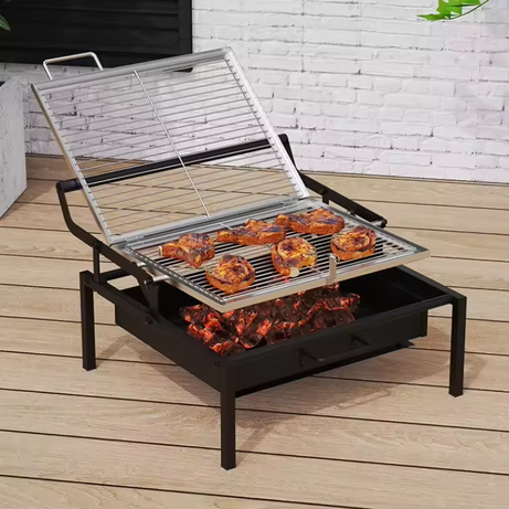 Portable Stainless Steel Flip Rotating Charcoal Bbq Grill for Outdoor Camping Picnic