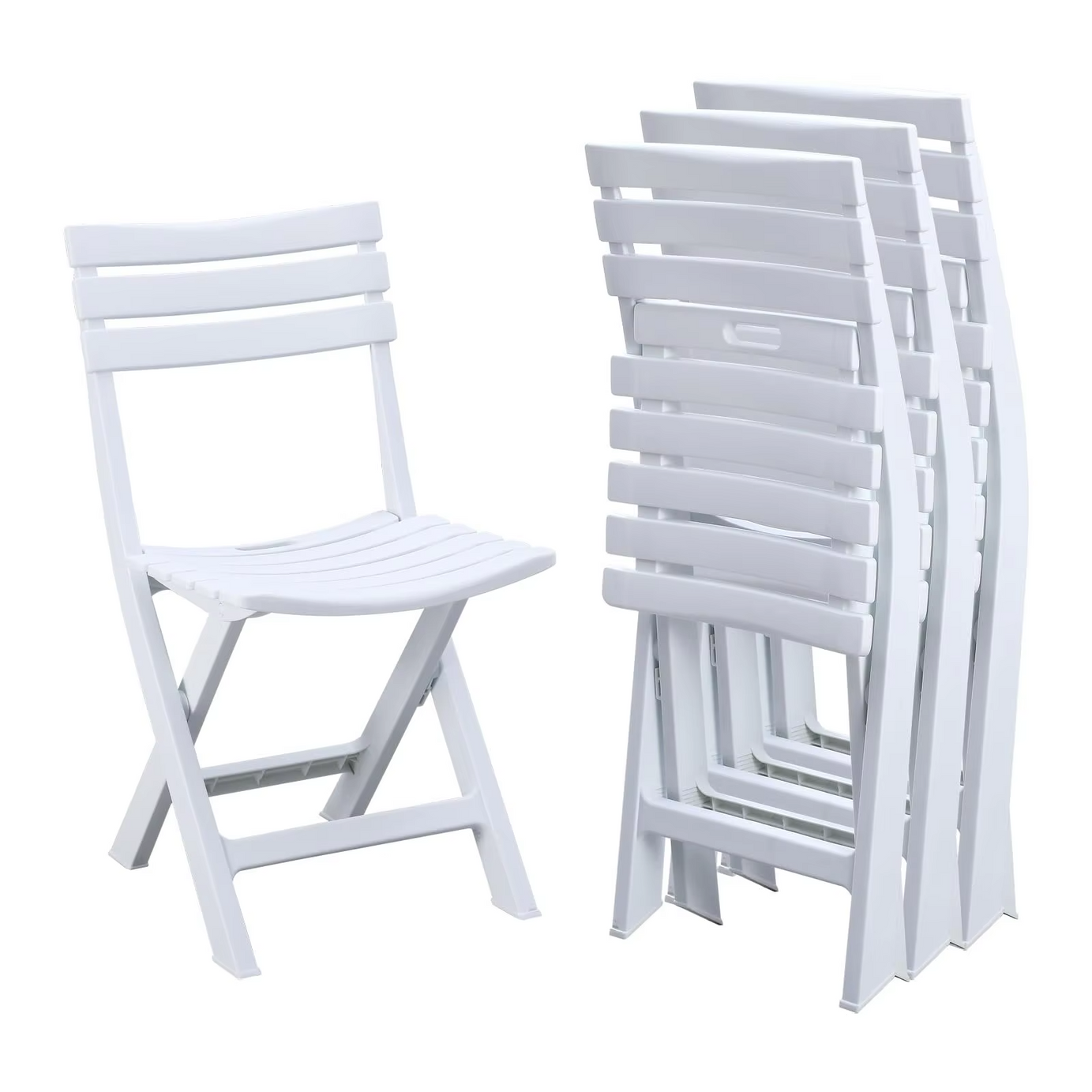 Modern Design Waterproof White Plastic Folding Chairs for Indoor Outdoor Use Patio Garden Beach Balcony