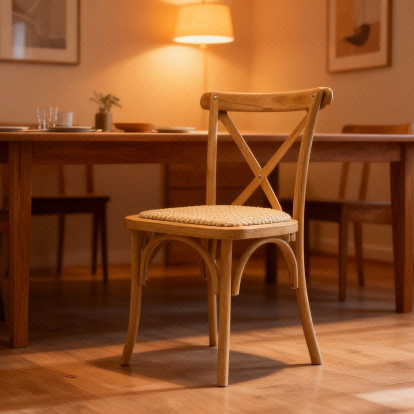 Stacking Furniture Event Banquet Hotel Party Solid Wooden Cross Back Chair Wedding Wood