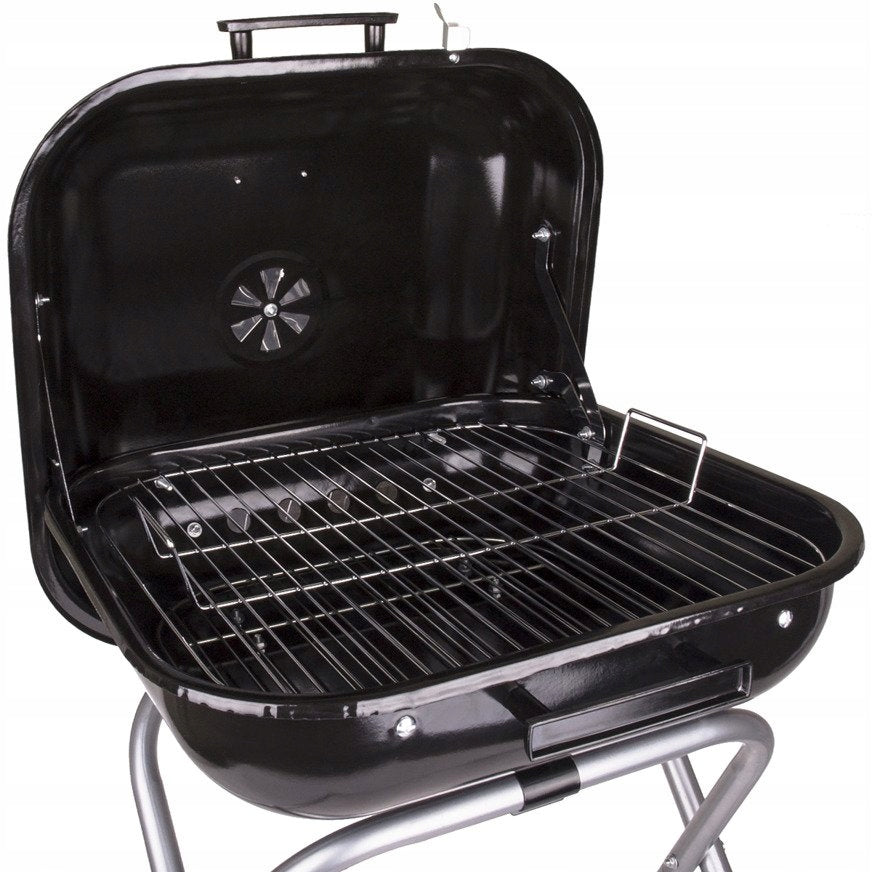 Foldable Black Hamburger Portable Folding Bbq Barbecue Fire Camping Grills