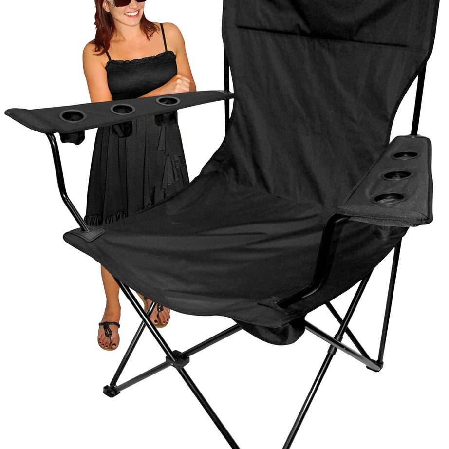 Outdoor Oversized Giant Steel Tube Portable Folding Camping Chair With Armrest