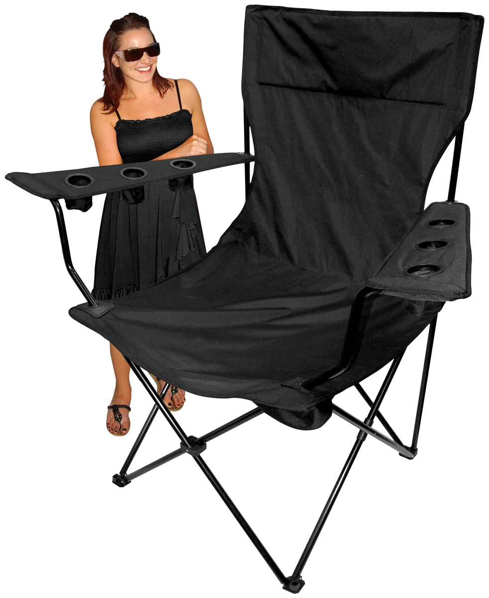 Outdoor Oversized Giant Steel Tube Portable Folding Camping Chair With Armrest