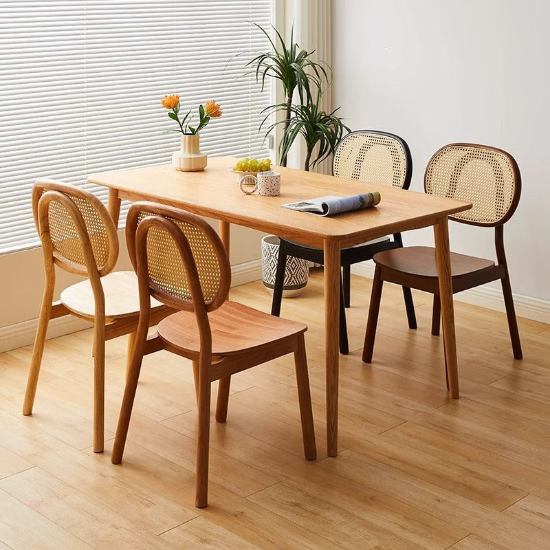 Modern Wooden Restaurant Furniture Solid Rattan Wood Dining Chair