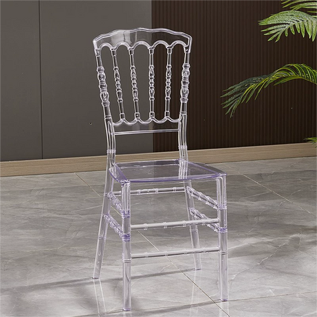 Light Weight Furniture Dining Reception Plastic White Acrylic Pp Clear Resin Transparent Chivari Chair Wedding