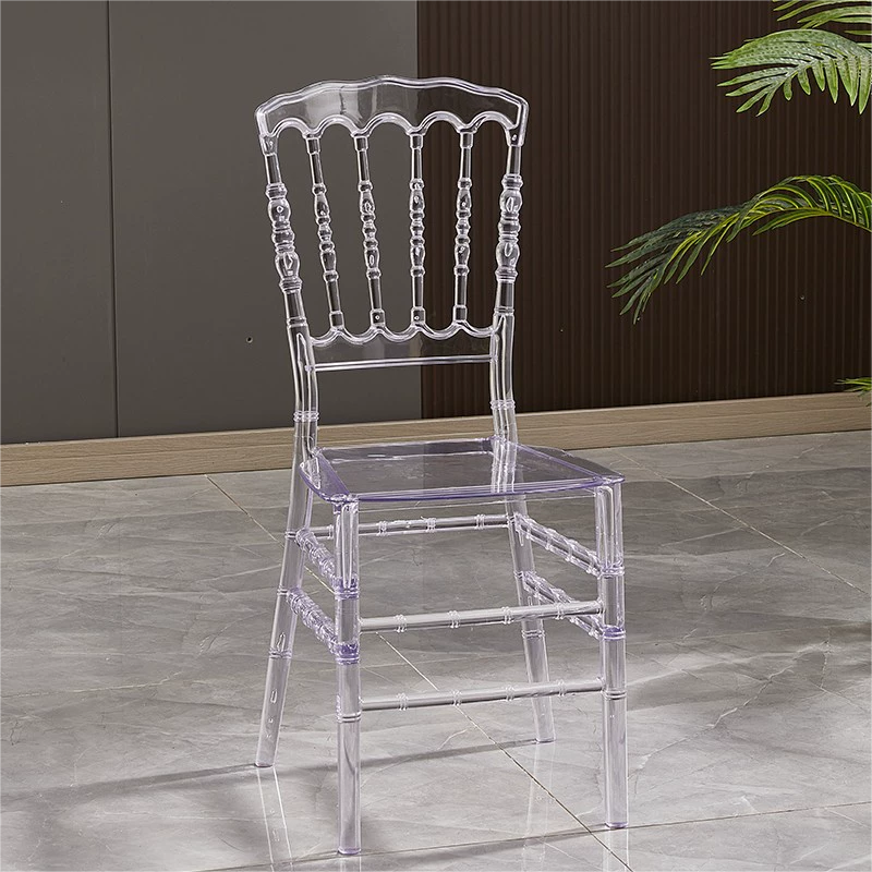 Light Weight Furniture Dining Reception Plastic White Acrylic Pp Clear Resin Transparent Chivari Chair Wedding