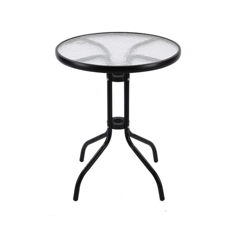 Manufactory Wholesale Custom Garden Aluminium Table Chairs Glass Top Round Dining Table