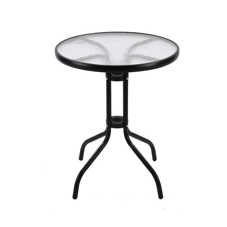 Manufactory Wholesale Custom Garden Aluminium Table Chairs Glass Top Round Dining Table