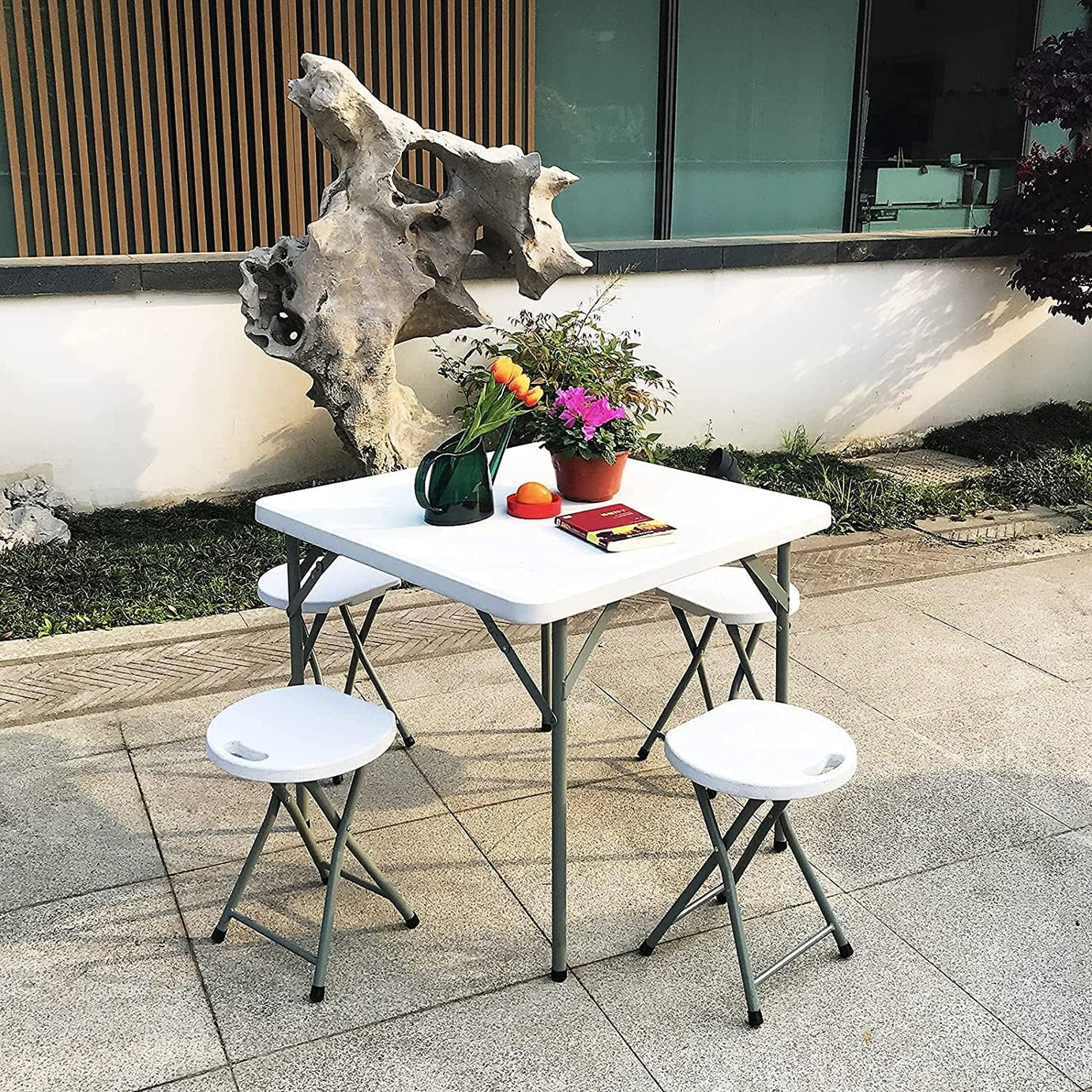 Portable Hdpe Outdoor 86cm Plastic Folding Square Table
