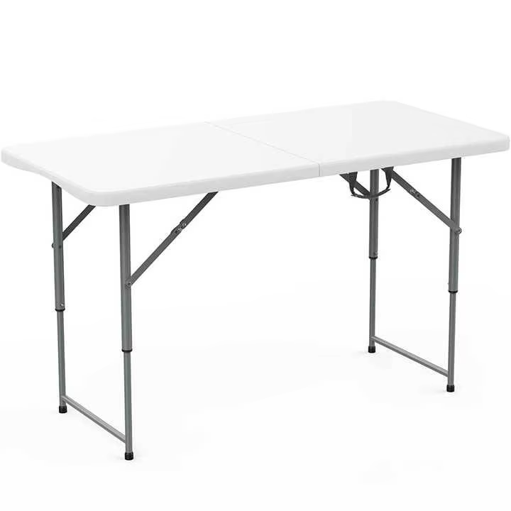 Portable Foldable Outdoor Picnic 4ft Hdpe White Plastic Folding Table For Camping