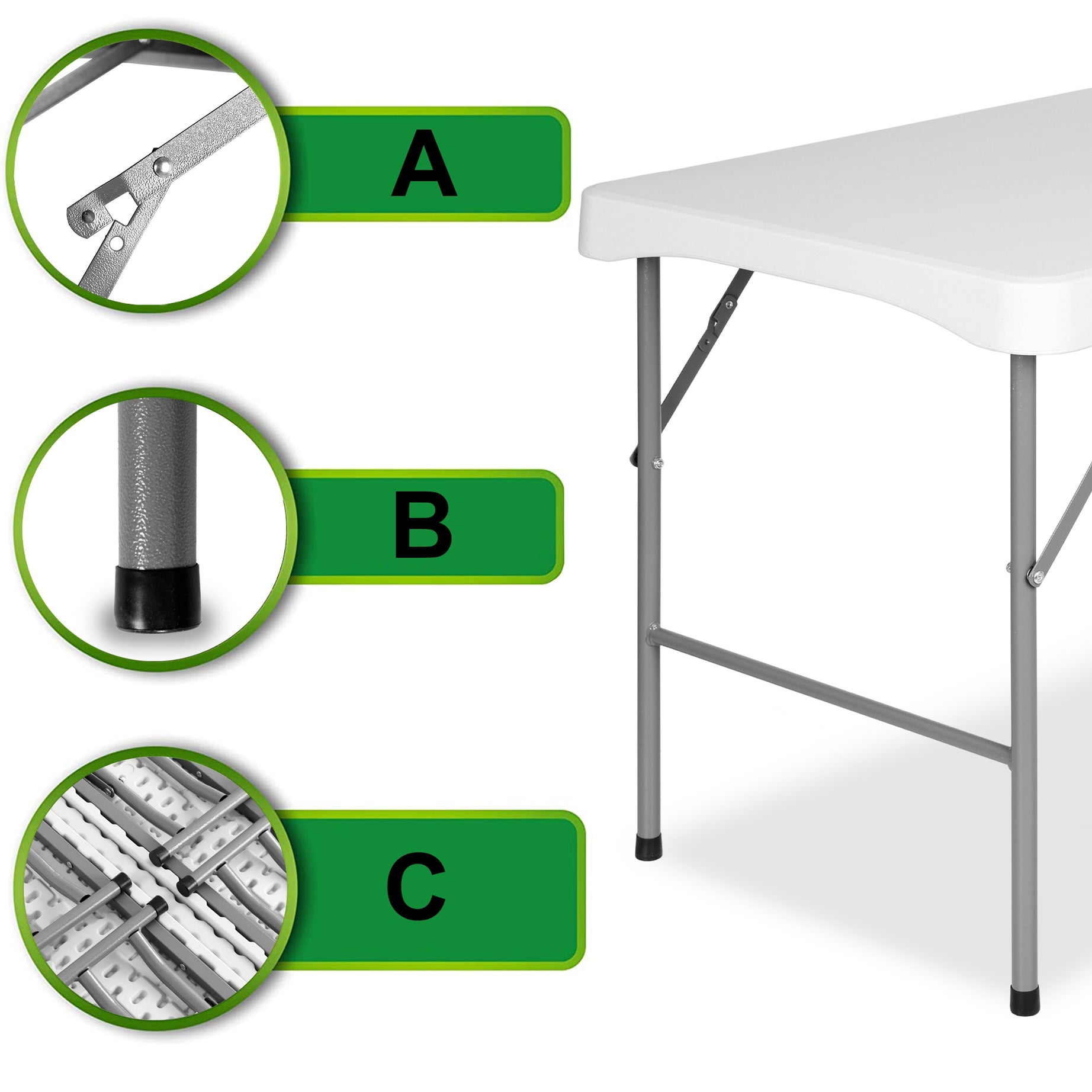 Outdoor Camping Portable White Plastic Folding Picnic Table And Set