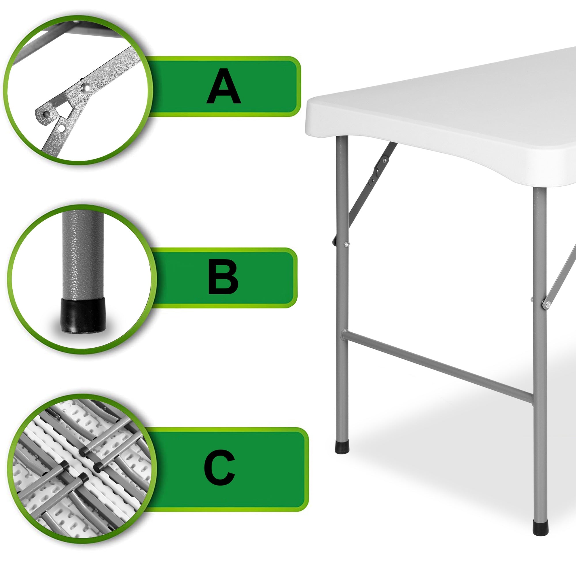Outdoor Camping Portable White Plastic Folding Picnic Table And Set