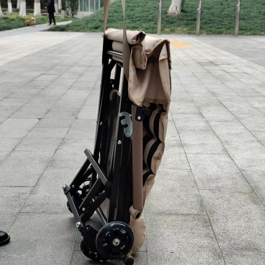 Outdoor Camping Wagon Chair Folding Wheelchair Mobile Camping Chair With Wheels