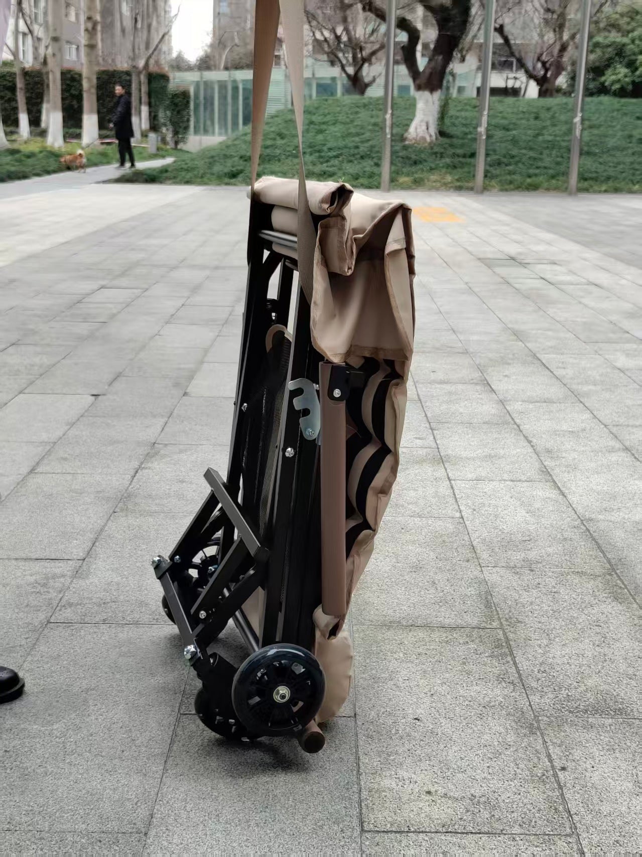 Outdoor Camping Wagon Chair Folding Wheelchair Mobile Camping Chair With Wheels