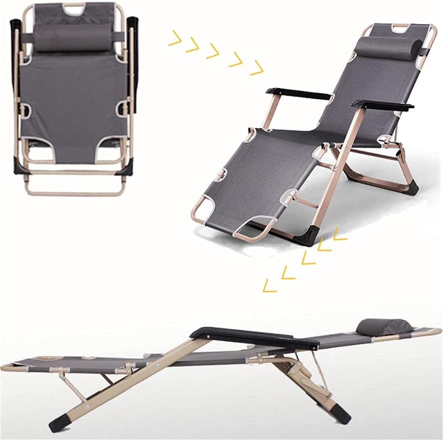 Adjustable Modern Outdoor Sun Lounger zero Gravity Folding Lounge Chair with Thick Padded Cushion