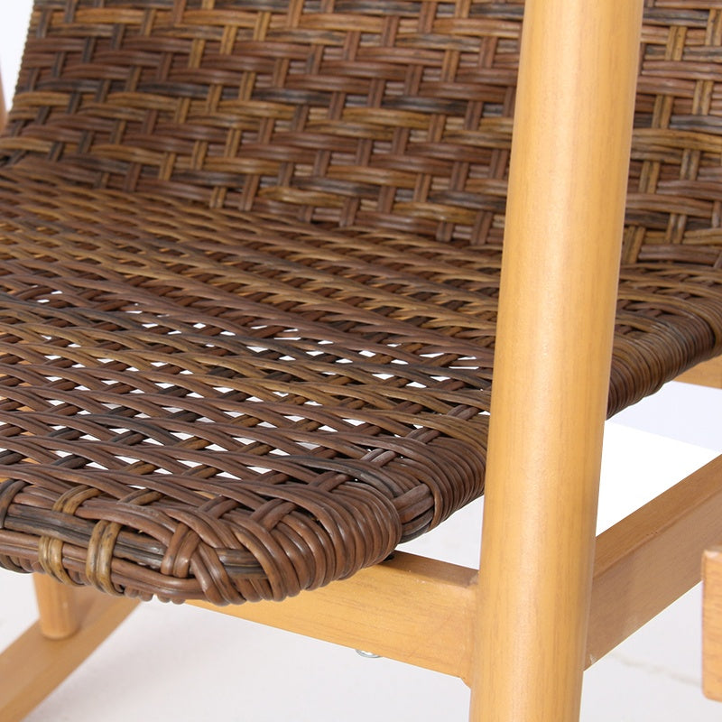 Outdoor Comfortable Furniture Patio Garden Rattan Wooden Rocking Chair