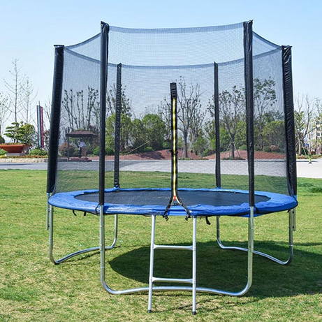 Recreational Outdoor Trampoline 14ft with Ladder Safety net and Basketball Hoop