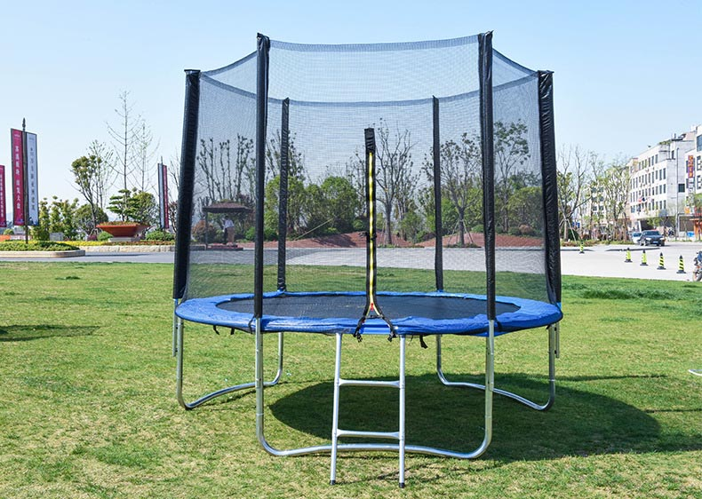 Recreational Outdoor Trampoline 14ft with Ladder Safety net and Basketball Hoop