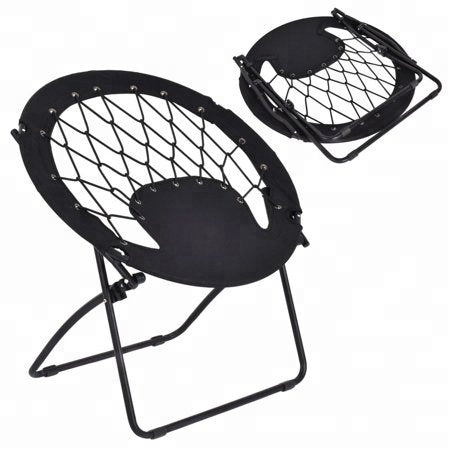 Folding Round Bungee Chair Steel Frame Outdoor Camping Hiking Garden Patio foldable chair