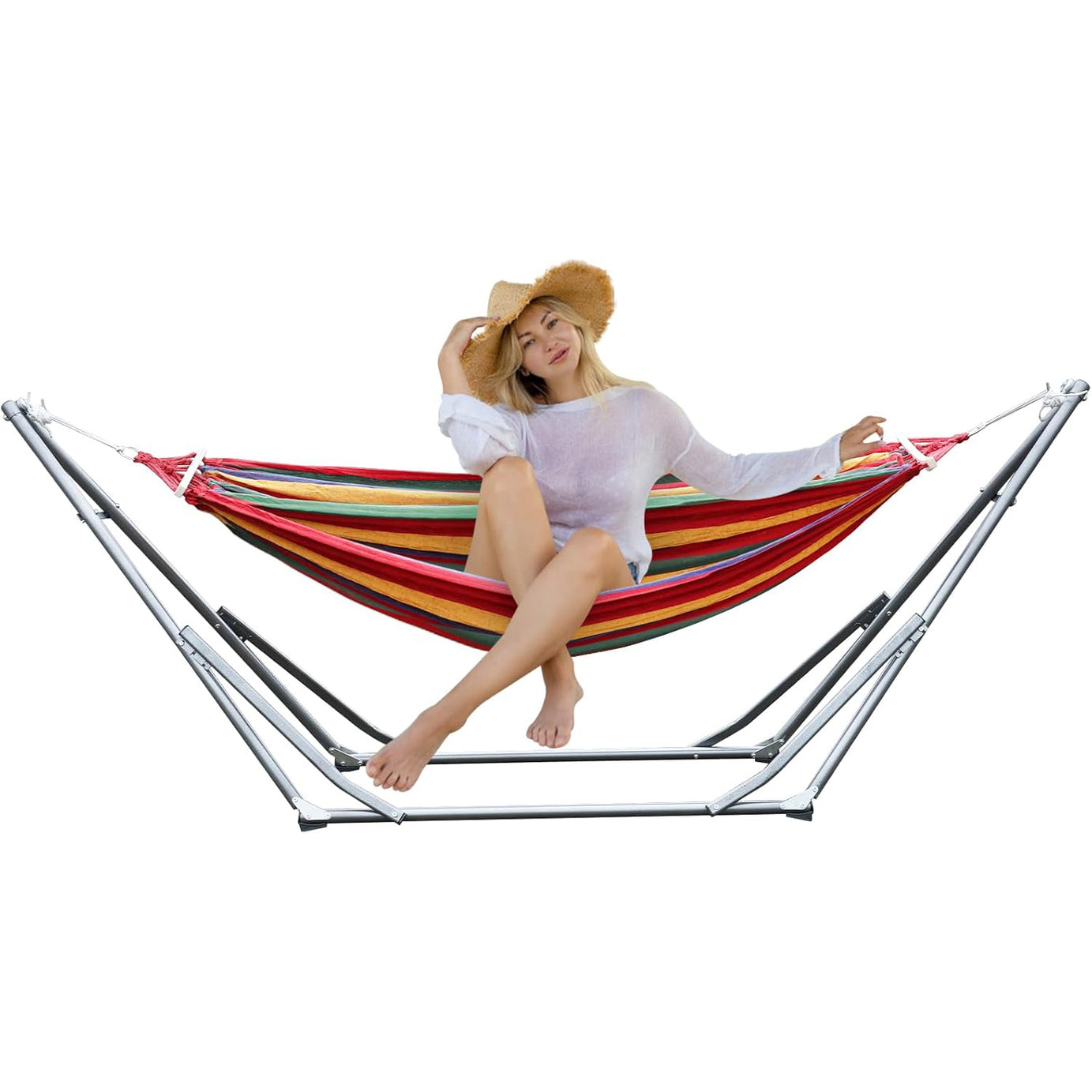 Outdoor Hanging Swing Portable Outdoor Camping Hammock with Steel Stand