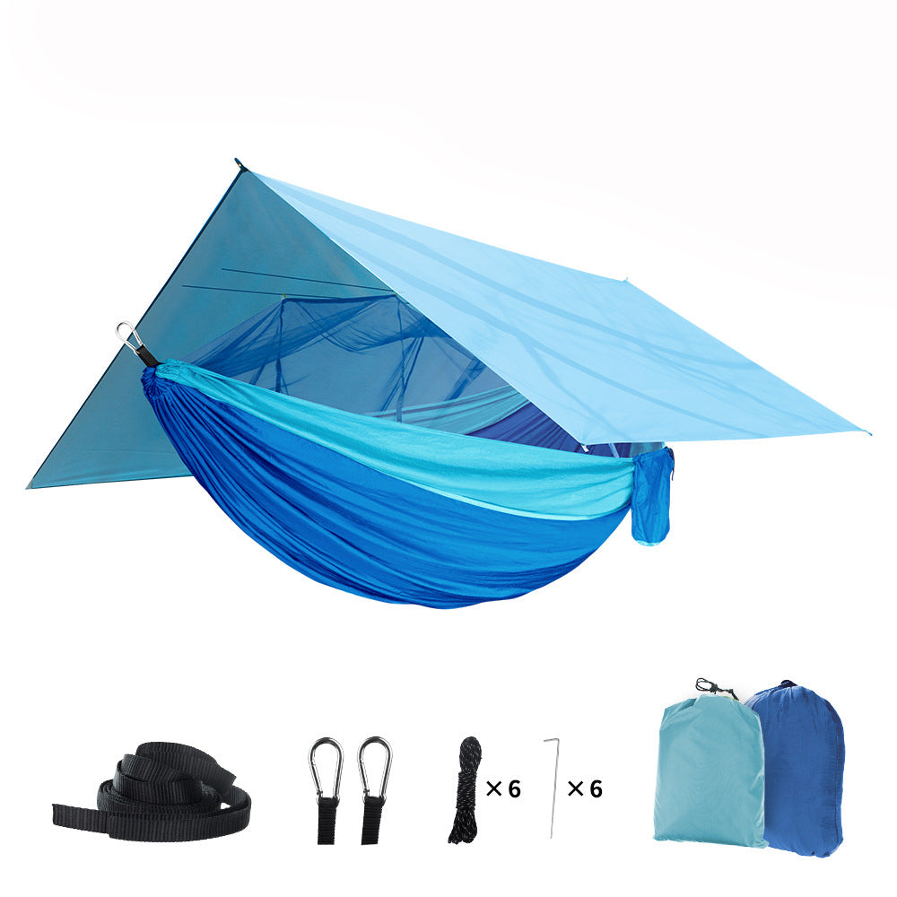Outdoor Hanging Swing Camping Hammock With Mosquito Net And Sun Shade Rain Fly Tarp Set