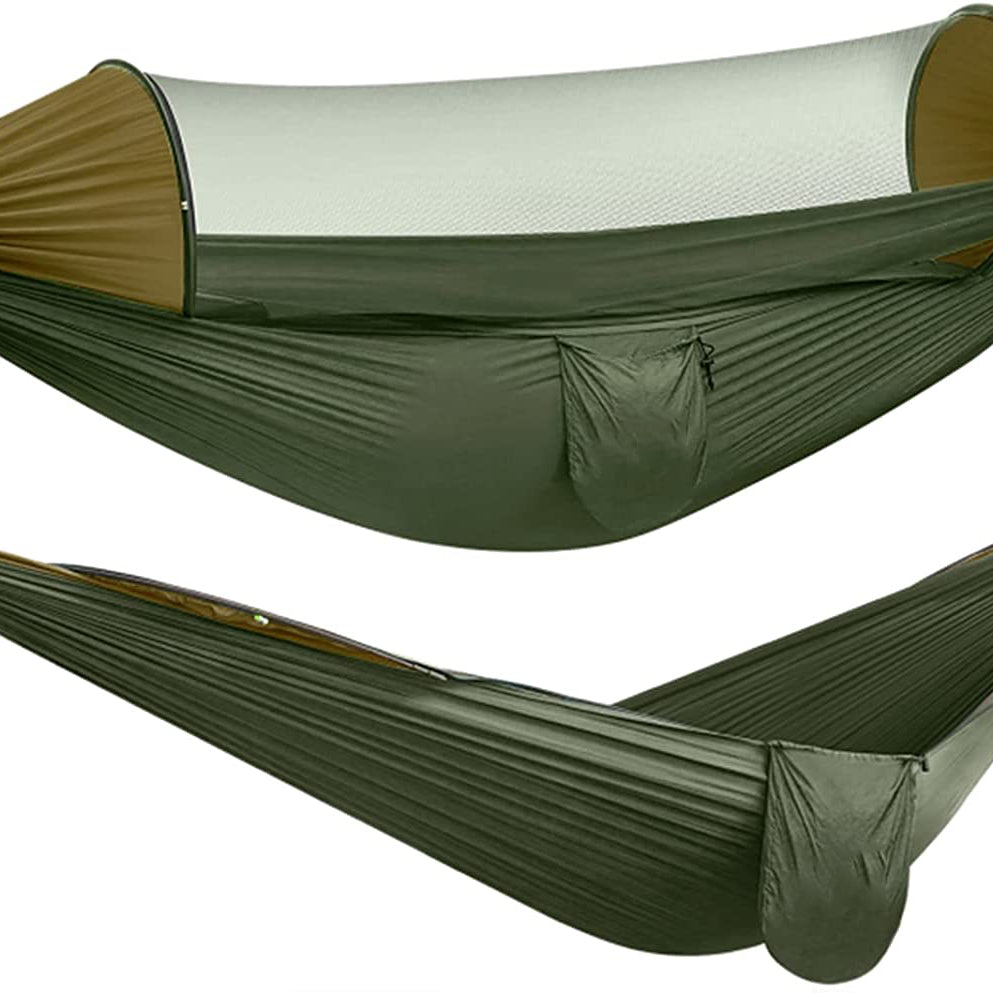 High Quality Summer Outdoor Portable Camping Double Person Sturdy Nylon Ripstop Swings With Mosquito Net Hammock Hammock