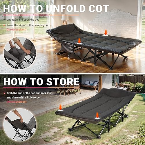 Portable Folding Sleeping Cot Single Office Camping Bed Foldable Camping Cot