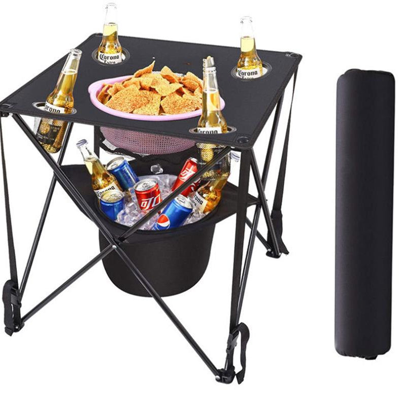 Portable Outdoor Folding Beach Table Picnic Table Lightweight Canvas Foldable Camping Table